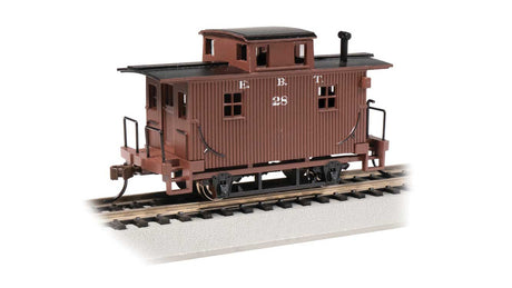 4-Wheel Wood Bobber Caboose - Ready to Run - Silver Series(R) -- East Broad Top #28 (Boxcar Red)