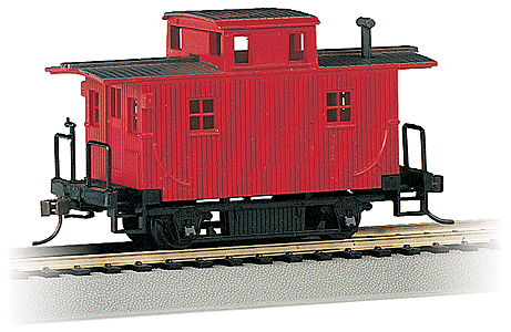 Wood 4-Wheel Bobber Caboose - Ready to Run - Silver Series(R) -- Unlettered (Red)-1