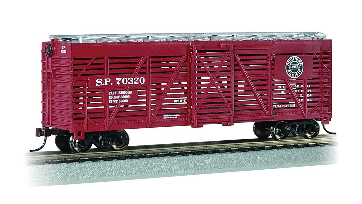 40' Stock Car - Ready to Run - Silver Series(R) -- Southern Pacific #70320 (Boxcar Red, black, Lines Logo)