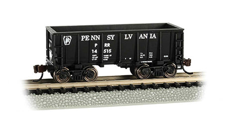 Flat-Bottom Ore Car - Ready to Run -- Pennsylvania Railroad #14514 (black)