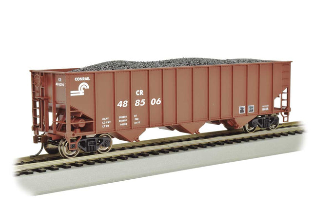 Bethlehem Steel 3-Bay 100-Ton Open Hopper - Ready to Run - Silver Series(R) -- Conrail #488506 (Boxcar Red)