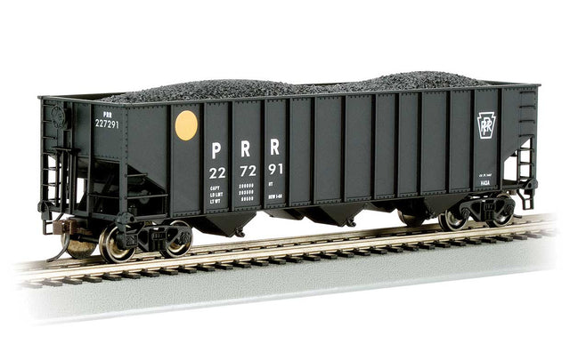 Bethlehem Steel 3-Bay 100-Ton Open Hopper - Ready to Run - Silver Series(R) -- Pennsylvania Railroad #227291 (black, yellow ball)
