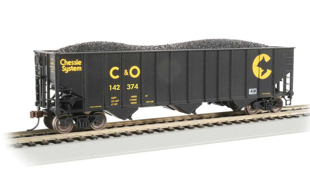 Bethlehem Steel 3-Bay 100-Ton Open Hopper - Ready to Run - Silver Series(R) -- Chessie System C&O #142315 (black, yellow)