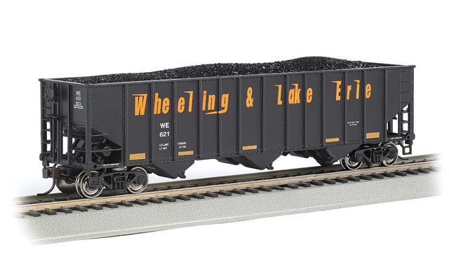 Bethlehem Steel 3-Bay 100-Ton Open Hopper - Ready to Run - Silver Series(R) -- Wheeling & Lake Erie #621 (black, orange, Speed Lettering)