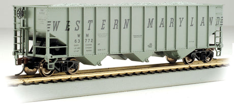 Bethlehem Steel 3-Bay 100-Ton Open Hopper - Ready to Run - Silver Series(R) -- Western Maryland #63834 (gray, black "Speed Lettering")-2