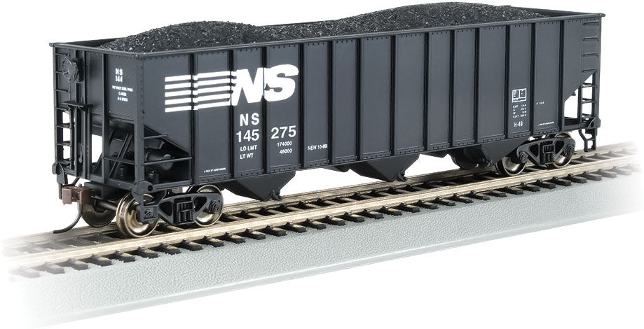 Bethlehem Steel 3-Bay 100-Ton Open Hopper - Ready to Run - Silver Series(R) -- Norfolk Southern 145275 (black, white)