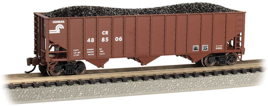 Bethlehem Steel 100-Ton 3-Bay Hopper - Ready to Run -- Conrail #488506 (Boxcar Red, Small Logo)