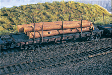 ACF Log Car w/Logs - Ready to Run - Silver Series(R) -- 1935-1960 Version (Boxcar Red)