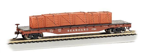 50' Flatcar w/Crated Load Ready to Run -- Seaboard