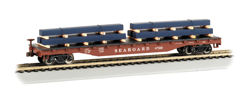Flatcar w/Steel Load -- Seaboard System-1