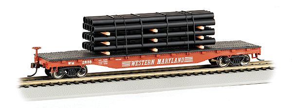 Flatcar w/Pipe Load -- Western Maryland