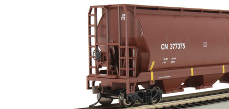 Canadian Cylindrical 4-Bay Grain Hopper - Ready to Run - Silver Series(R) -- Canadian National #377375 (Boxcar Red, CN Noodle)-4