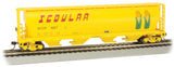 Canadian Cylindrical 4-Bay Grain Hopper - Ready to Run - Silver Series(R) -- Scoular Grain #1687 (yellow)-1