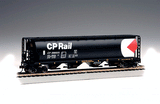 Canadian Cylindrical 4-Bay Grain Hopper - Ready to Run - Silver Series(R) -- Canadian Pacific (black, white, red; Multimark Logo)-1
