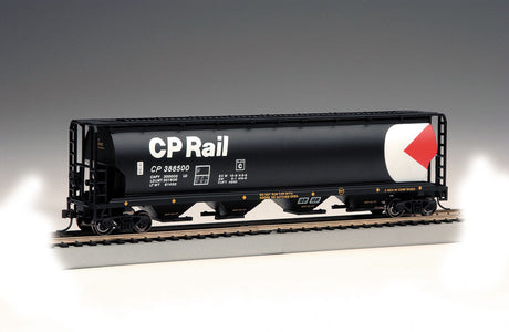 Canadian Cylindrical 4-Bay Grain Hopper - Ready to Run - Silver Series(R) -- Canadian Pacific (black, white, red; Multimark Logo)-2