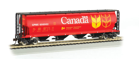Canadian Cylindrical 4-Bay Grain Hopper - Ready to Run - Silver Series(R) -- Government of Canada #1 CPWX (red, black, yellow)-2