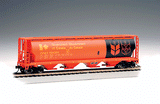 Canadian Cylindrical 4-Bay Grain Hopper - Ready to Run - Silver Series(R) -- Government of Canada #2 CPWX (Orange, black, yellow)-1