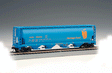 Canadian Cylindrical 4-Bay Grain Hopper - Ready to Run - Silver Series(R) -- Alberta Heritage Fund ALNX (blue, yellow)-1