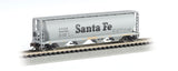 Canadian Cylindrical 4-Bay Grain Hopper - Ready to Run - Silver Series(R) -- Atchison, Topeka & Santa Fe (gray, black; Billboard Lettering)-2