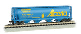 Canadian Cylindrical 4-Bay Grain Hopper - Ready to Run - Silver Series(R) -- Alberta Heritage Fund Edmonton (blue, yellow; Billboard Alberta)-2