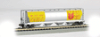 Canadian Cylindrical 4-Bay Grain Hopper - Ready to Run - Silver Series(R) -- Government of Canada CNWX (silver, yellow, brown)-1