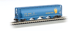 Canadian Cylindrical 4-Bay Grain Hopper - Ready to Run - Silver Series(R) -- Alberta Heritage Fund ALNX (blue, yellow)-1