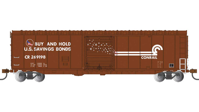 50' Sliding-Door Boxcar - Ready to Run - Silver Series(R) -- Conrail #269298 (Boxcar Red, white, Buy US Savings Bonds)