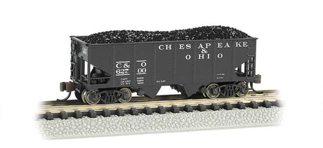 USRA 55-Ton 2-Bay Open Hopper w/Load - Ready to Run - Silver Series(R) -- Chesapeake & Ohio (black)-2