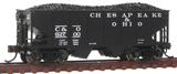 USRA 55-Ton 2-Bay Open Hopper w/Load - Ready to Run - Silver Series(R) -- Chesapeake & Ohio (black)-1