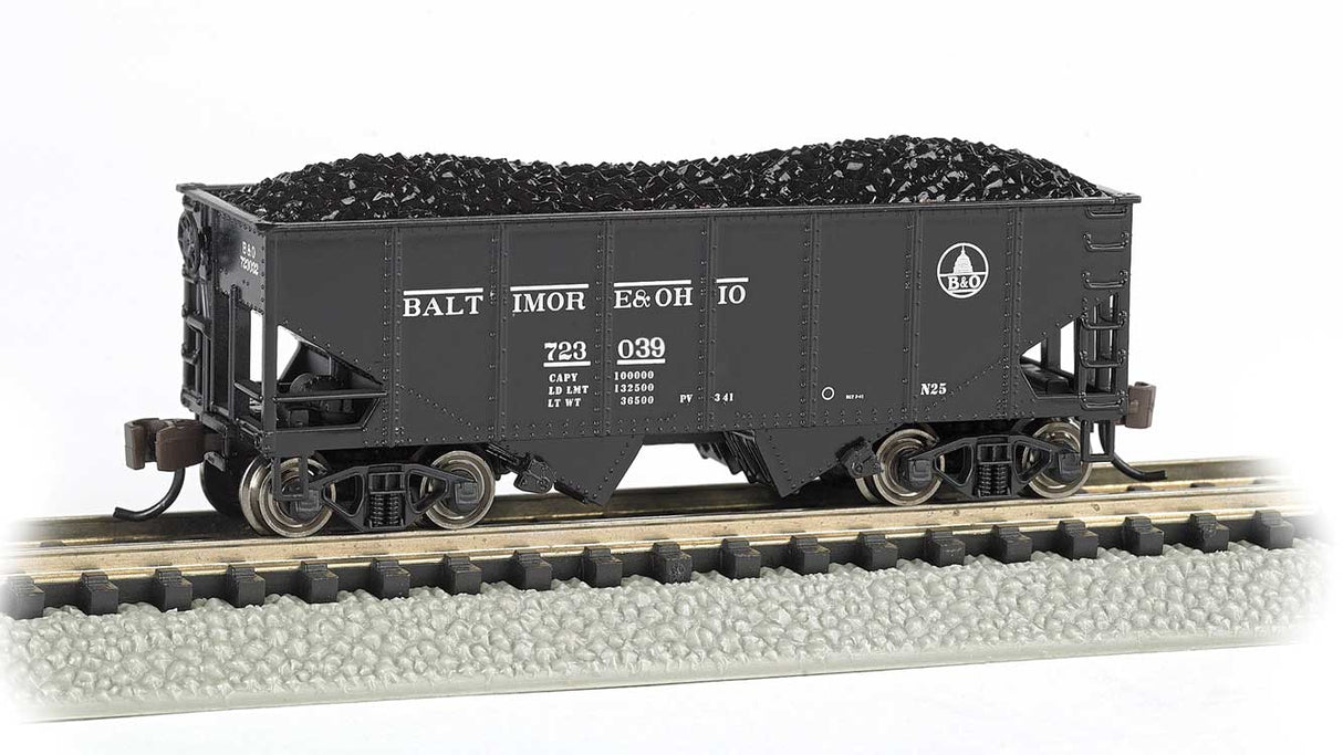 USRA 55-Ton Outside-Braced Hopper with Load - Ready to Run - Silver Series(R) -- Baltimore & Ohio #723039 (black, Small Capitol Logo)