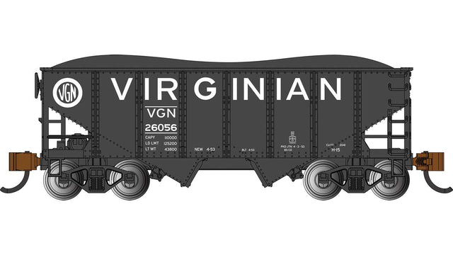 USRA 55-Ton Outside-Braced Hopper with Load - Ready to Run - Silver Series(R) -- Virginian #26056 (black,white)
