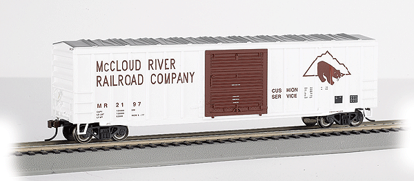 ACF 50'6" Outside-Braced Sliding-Door Boxcar - Ready to Run - Silver Series -- McCloud River Railroad (white, brown; Bear Logo)-1