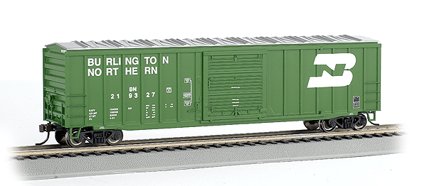 ACF 50'6" Outside-Braced Sliding-Door Boxcar - Ready to Run - Silver Series -- Burlington Northern (Cascade Green, Large Logo)-1