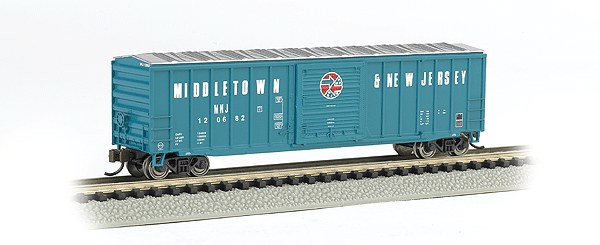 ACF 50'6" Outside-Braced Sliding-Door Boxcar - Ready to Run - Silver Series -- Middletown & New Jersey (blue)-1
