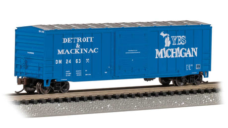 ACF 50'6" Outside-Braced Sliding-Door Boxcar - Ready to Run - Silver Series -- Detroit & Mackinac #2463 (blue, white Yes Michigan Graphics)