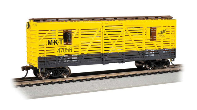 40' Animated Stock Car with Horses - Ready to Run - Silver Series(R) -- Missouri-Kansas-Texas #47056 (yellow, black)