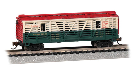 Animated Stock Car - Ready to Run -- North Pole & Southern (Reindeer Load; green, cream, red)