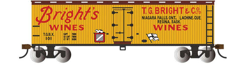 40' Wood Reefer - Ready to Run - Silver Series(R) -- Bright's Wines (yellow, Boxcar red, red)