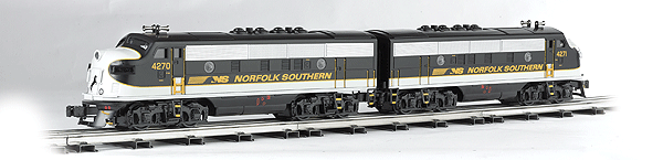 EMD F3 A-A Set - Conventional 3-Rail - Williams(TM) Golden Memories(R) -- Norfolk Southern (Executive Scheme, black, white, gold)-1