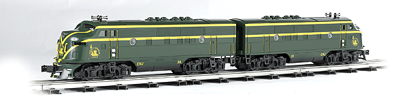 EMD F3 A-A Set - Conventional 3-Rail - Williams(TM) Golden Memories(R) -- Central Railroad of New Jersey (green, cream)-1
