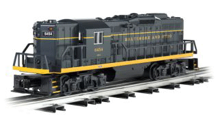 EMD GP9 - Conventional 3-Rail w/Horn & Bell - Williams(TM) -- Baltimore & Ohio (Early Scheme, blue, yellow)-1