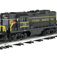EMD GP9 - Conventional 3-Rail w/Horn & Bell - Williams(TM) -- Western Maryland #23 (black, yellow, Fireball Logo)