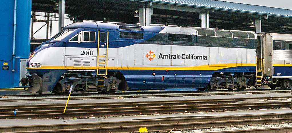 EMD F59PHI - 3-Rail w/True Blast Plus(R) Sound - Williams -- Amtrak California #2001 (blue, silver, yellow)