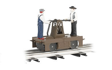 Operating Handcar - 3-Rail - Williams(TM) -- Brown-1
