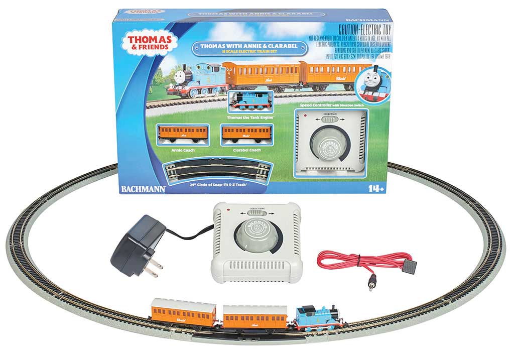Thomas and Friends(TM) Thomas with Annie & Clarabel Train Set - Standard DC -- Locomotive, 2 Cars; E-Z Track Circle, Controller and Instructions-3