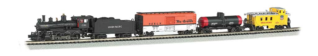 Whistle Stop Steam Train Set - Sound and DCC -- Union Pacific 4-6-0, 3 Cars, E-Z Track Oval, Controller-2