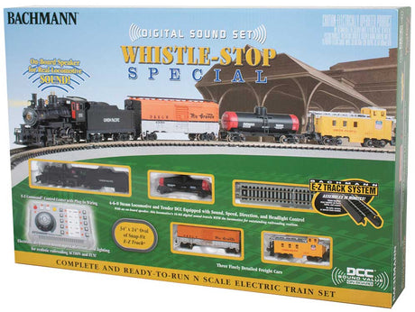 Whistle Stop Steam Train Set - Sound and DCC -- Union Pacific 4-6-0, 3 Cars, E-Z Track Oval, Controller-3