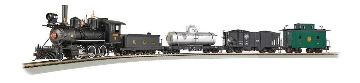 East Broad Top Freight Train Set - Standard DC - Spectrum(R) -- 2-6-0 #5, 3 Cars; E-Z Track(R) Oval, Speed Controller-1