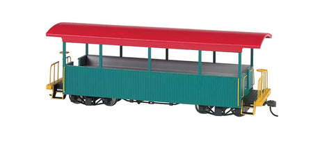 Wood Excursion Car - Ready to Run -- Painted, Unlettered (green, red Roof)