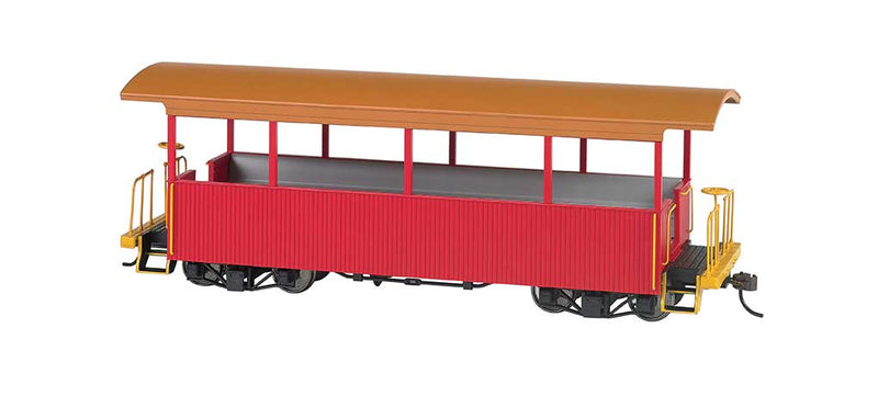 Wood Excursion Car - Ready to Run -- Painted, Unlettered (red, tan Roof)
